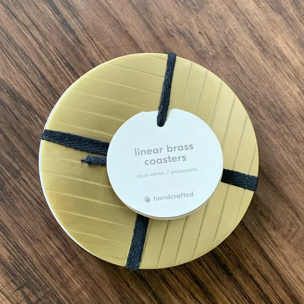 West elm Linear Brass Coasters set of 4